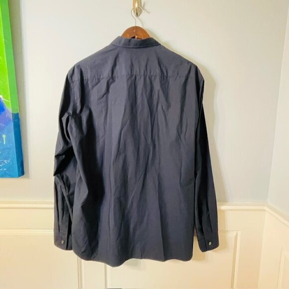 Theory Men's Murrary Linen Cotton Blend Woven Button Down Blue Shirt XXL - Picture 4 of 8